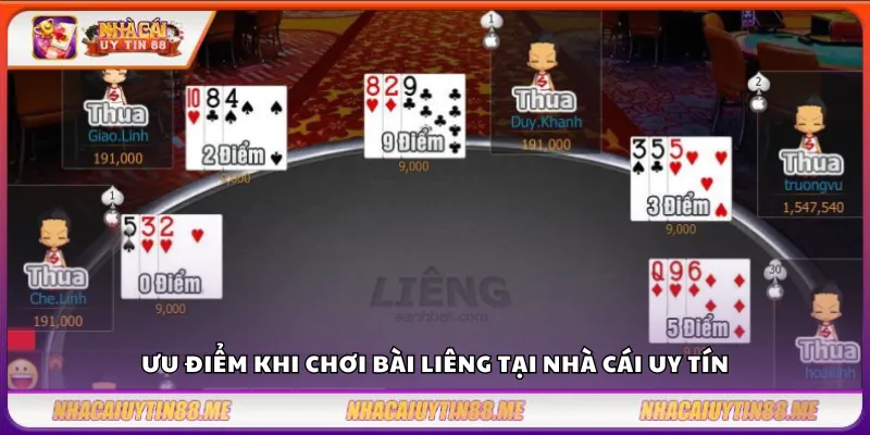 Game bài Liêng – Trải nghiệm chất lượng cùng nhà cái uy tín 2 Ưu điểm khi chơi game bài Liêng tại nhà cái uy tín